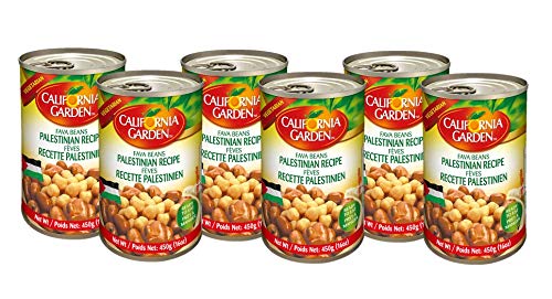 Al Amin Foods California Garden Fava Beans with Chickpeas Palestinian Recipe 6 Cans 16oz/450g each.