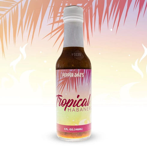 5 Pepper Joes Tropical Habanero Hot Sauce Unique Caribbean Blend of Mangos, Pineapples, Oranges, and Fresh Habanero