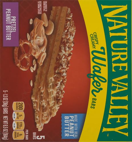 Butter,5 Bars,6.5 oz,(Pack 6) Nature Valley Crispy Creamy Wafer Bars,Pretzel Peanut