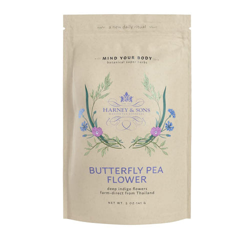 5oz Harney & Sons Butterfly Pea Flower Tea, Bag of Bright Blue Dried Butterfly Flower from Thailand