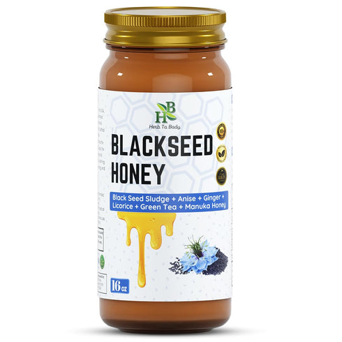 Herb To Body Black Seed Honey 16oz - Premium Superfood Blend with