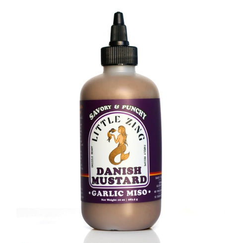Little Zing Danish Mustard Garlic Miso Gourmet Mustard Sauce with Umami Flavor