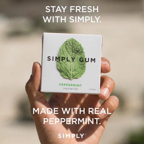 SIMPLY Gum Peppermint and Grapefruit (Cleanse) Variety Pack - 6 Pack (90 Pieces) Natural Plastic-Free Chewing Gum