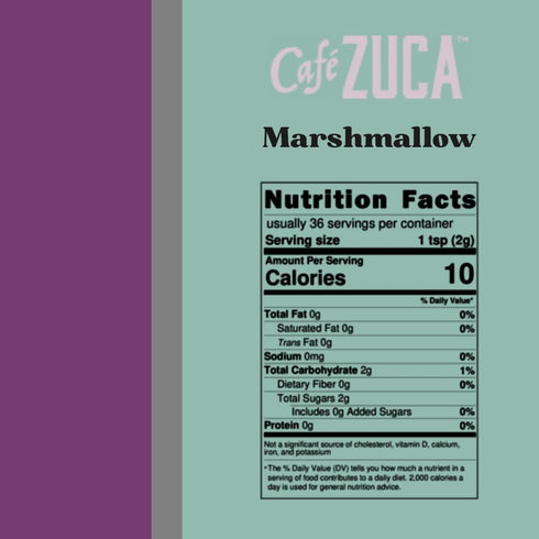 Cafe Zuca Set (6 oz (2.6 oz) Gift - Chocolate & Caramel Flavored Sugars Each) + Mini Marshmallows - Gourmet Topping