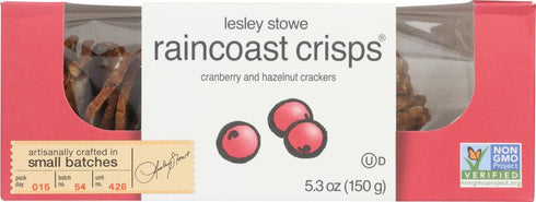 Raincoast Crisps, Hazelnut Cranberry, 5.3 Ounce