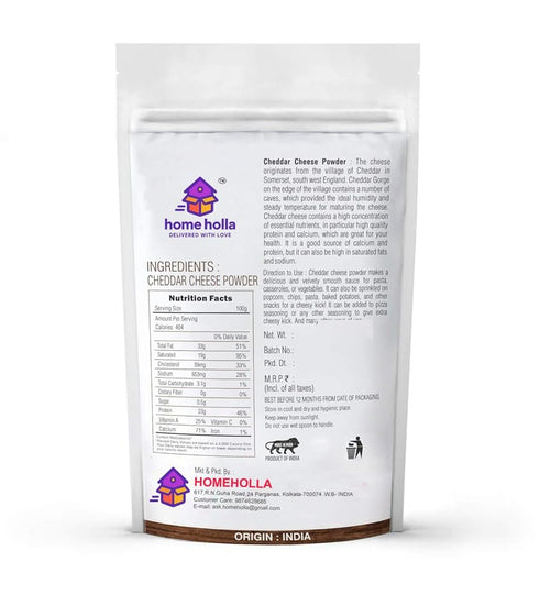 500 Homeholla Cheddar Cheese Powder (White) - GM For Kitchen Baking Popcorn