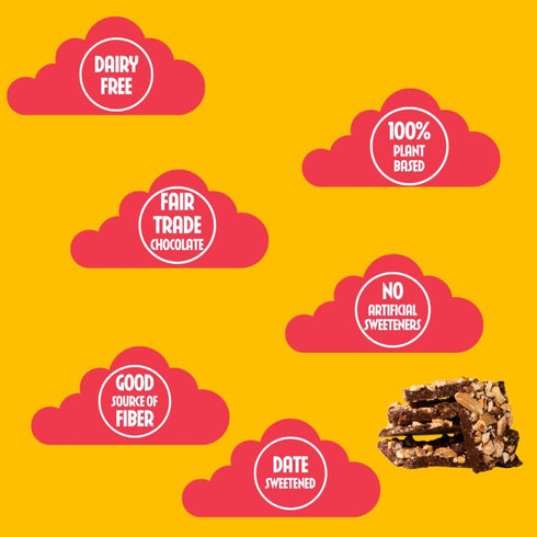 Pack Joydays Chocolate Date Bark Variety Almond, Peanut & Pumpkin Pecan Spice | Vegan Dark Chocolate Bark with Medjool