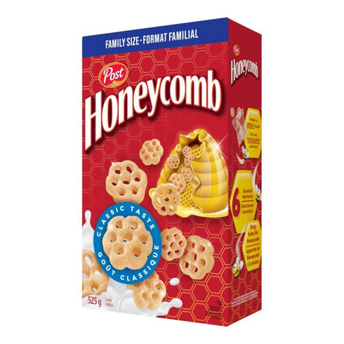 Post 595g/21 oz., Honeycomb Cereal Family Size, Box {Imported from Canada}