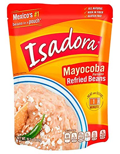 15.2oz 6 Pack) Isadora Refried Beans Pouch (Mayocoba