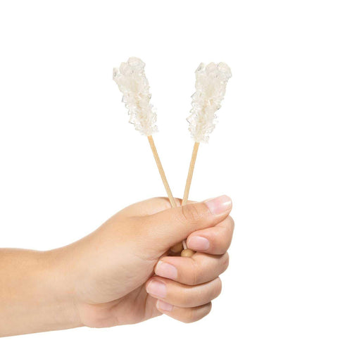 25 White sugar sticks individually wrapped perfect for coffee tea and drinks, barista swizzle sticks and rock candy