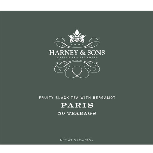 50 Harney & Sons Paris Black Tea | Tea Bags | Fruity Vanilla & Caramel Blend with Hint of Lemony Bergamot