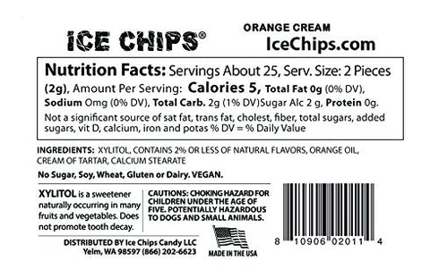 ICE CHIPS Xylitol Candy Tins, 5.28 oz Total (Orange Cream, 3 Pack) - Includes BAND as Shown
