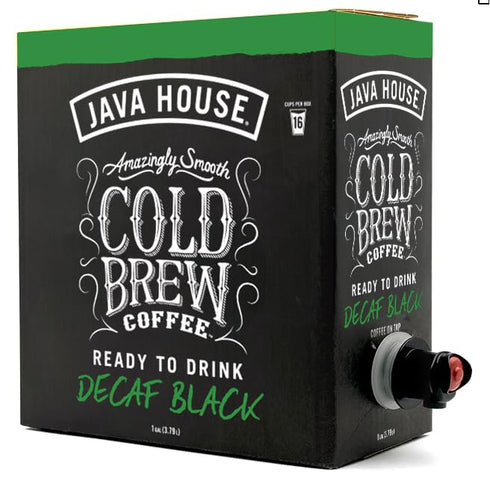 100% 1 (16 Java House Cold Brew Coffee on Tap Premium Arabica Decaf Smooth Decaf with Chocolate & Caramel Notes Gallon