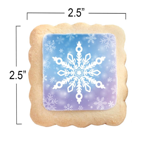 Frozen 24 Pack Snowflake Cookies in Individually Wrapped Snowfake Winter themed Theme Party Favors Bulk for Kids
