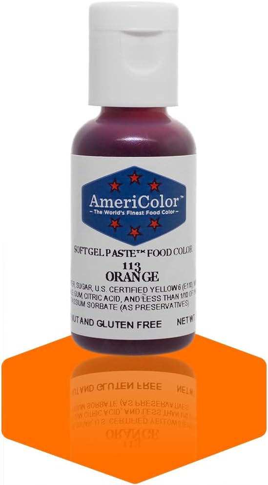 Americolor Soft Gel Paste Food Coloring, Orange, 0.75 oz