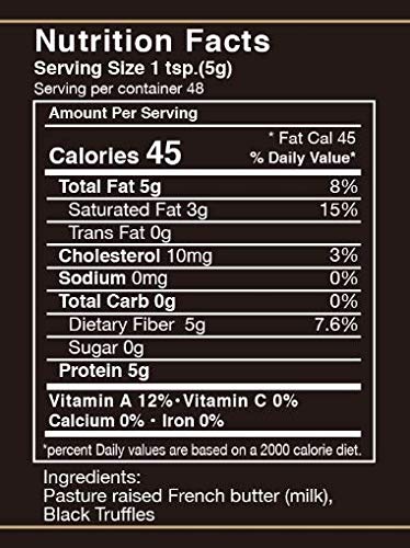 Rainbow Farms 9 oz 266 ml (2) Black Truffle Grass-Fed Gourmet Ghee Butter / Pasture-Raised French Butter, Non-GMO, Keto