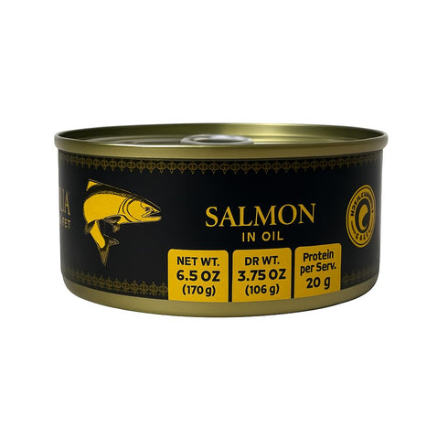 Aqua Gourmet Canned Salmon in Oil Wild Flavor from Chilean Patagonia, 6.5
