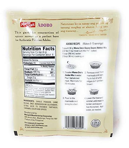 Mama Sita's Adobo (Savory Sauce Mix) - 1.76o Ounce (Pack of 6)
