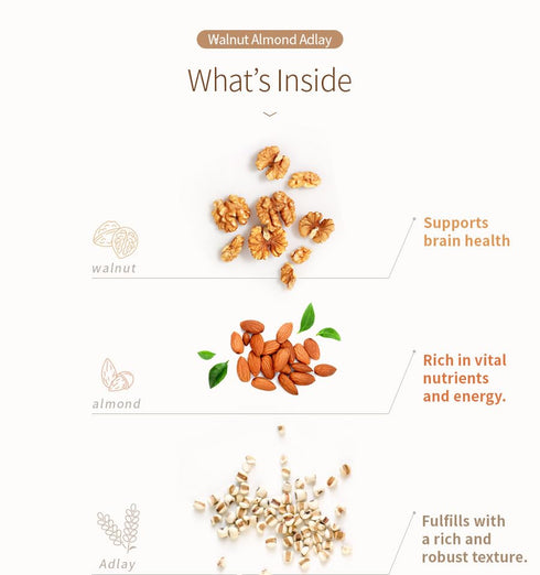 18g 50 Damtuh Walnut Almond Adlay Tea Drink Mix Korean Yulmu Cha (Jobs Tears) Roasted Grain & Nut Latte-Style Powder