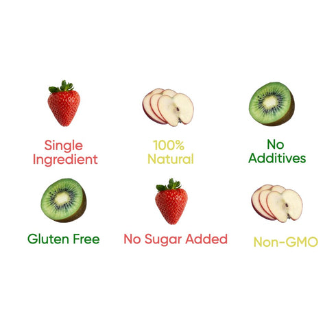 KuruGuru 100% (Pack 3) (2oz-57g Packed Dry Fruits - ONE Ingredient Air Dried Apple Slices, No Sugar Added, Natural, GMO