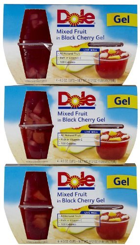 Dole Gel Bowls Mixed Fruit in Black Cherry Gel, 4 oz, 3