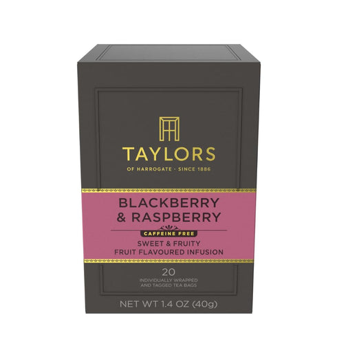 Taylors of Harrogate Blackberry & Raspberry, Herbal Tea, Individually Wrapped Bags, 20