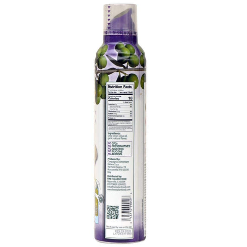 8 oz. Mantova Extra Virgin Olive Oil Spray Garlic Flavored Spray Bottle - Manage Oil Amount - Great For Salads