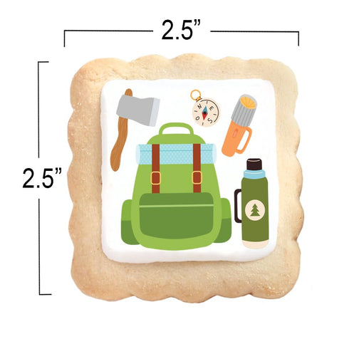 24 Pack Camping Cookies Party Favors | Individually Wrapped Cookie | Hiking Campfire Camp Adventure Trip Treats Snacks