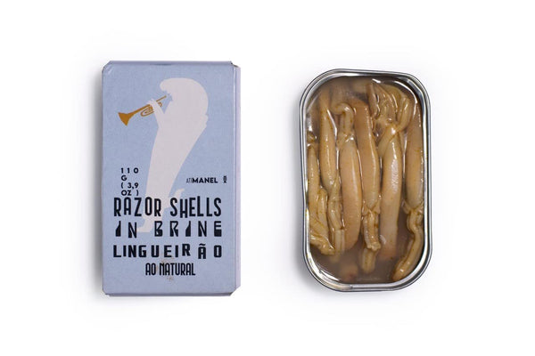 Ati Manel Spanish Razor Shells Canned in Brine 8/10 | B Vitamins, Omega-3 |