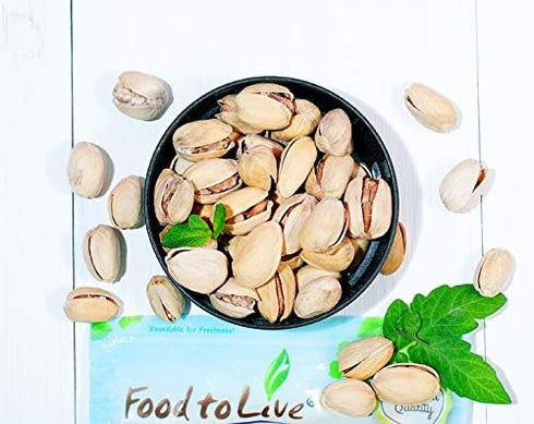 3 Food to Live Pistachios, Roasted and Salted, Pounds California Dry Roasted Pistachios with Sea Salt, In Shell