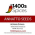 4oz Annatto Seeds (Semillas de Achiote) - Heat-Sealed Resealable Bag by 1400s Spices