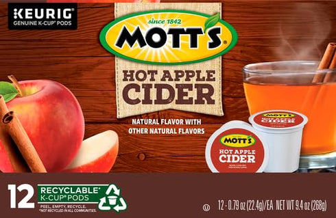 12 Count Mott's Hot Apple Cider, Keurig Single-Serve K-Cup Pods