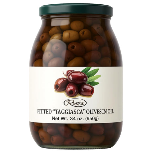 Ranise Pitted Taggiasca Olives in Extra Virgin Olive Oil - Authentic Taggiasca