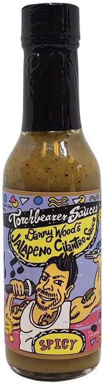 TorchBearer Sauces Danny Wood's Jalapeno Cilantro Sauce 5 Fl Oz, Heat level - Spicy, All Natural, Extract-Free, Made in USA