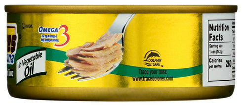 Dolores 5 OZ (Pack 3) Chunk Light Yellowfin Tuna In Vegetable Oil