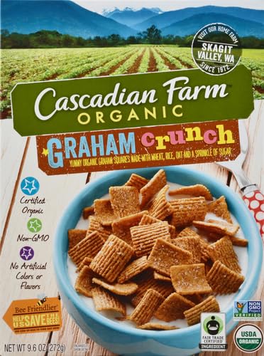 9.6 oz (Pack 4) Cascadian Farm Organic Graham Crunch Cereal Box