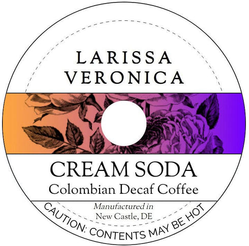 Larissa Veronica Cream Soda Colombian Decaf Coffee (Single Serve K-Cup Pods) (Gourmet, Naturally Flavored,
