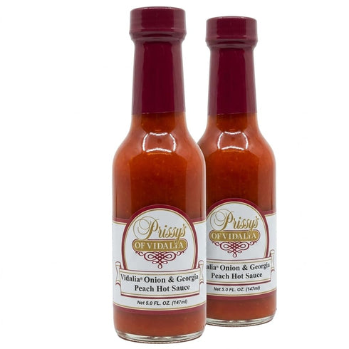 Prissy's Vidalia Onion & Peach Hot Sauce, Award-Winning Gourmet Blend, 5 Oz