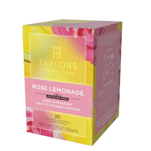 20 Count (Pack 6), 120 Taylors of Harrogate Rose Lemonade Infusion Individually Wrapped Bags, of Zingy, Refreshing