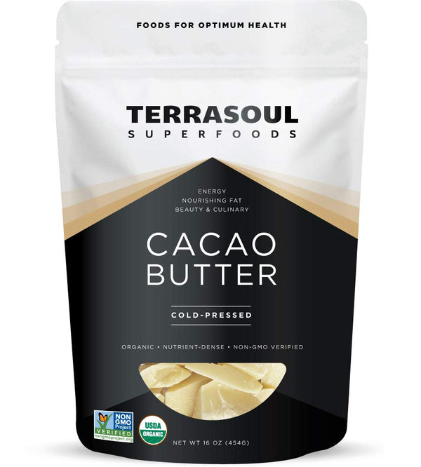 Terrasoul Superfoods Organic Cacao Butter, 1 Lb - Raw | Keto |