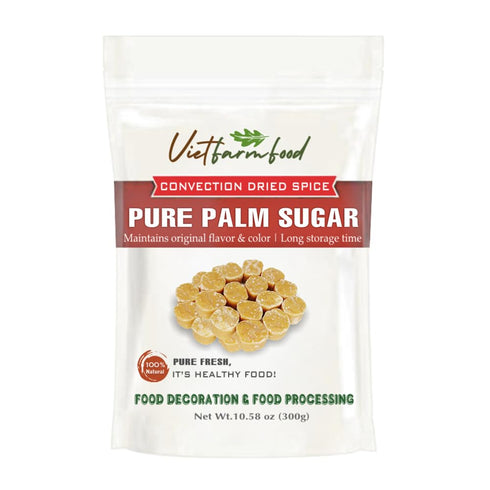PURE PALM SUGAR 10.58 Oz (300g) VIETFARMFOOD: Natural pure, convection dried seasoning