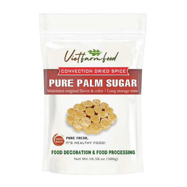 PURE PALM SUGAR 10.58 Oz (300g) VIETFARMFOOD: Natural pure, convection dried seasoning
