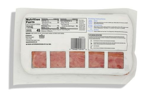 365 by Whole Foods Market 365 12 OZ Turkey Bacon Uncured Sugar Free ABF