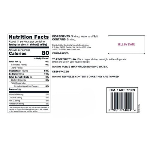 Generic 50/70 Count Frozen 32 oz Cooked Shrimp, Tail-Off, , Fully cooked, peeled, and deveined shrimp saves you prep