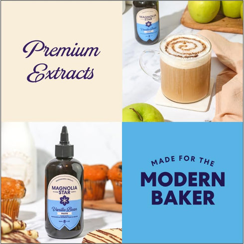 Magnolia-Star Baking Supply Co. 8 oz (1 Magnolia Star Vanilla Bean Paste, Ct), Madagascar Bourbon Beans, Vanilla Paste