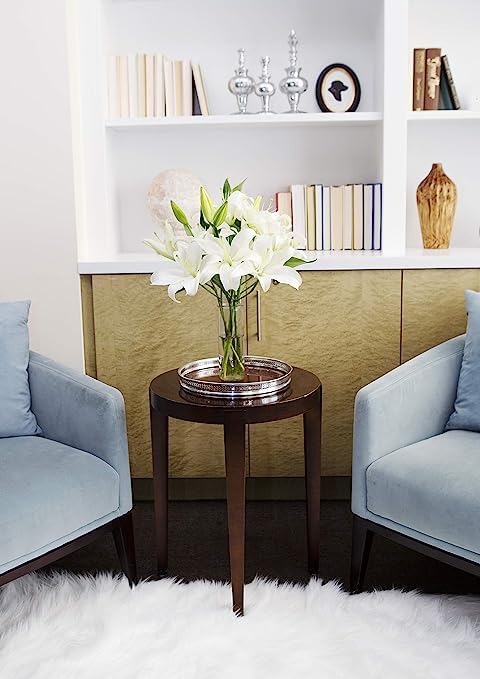 5 KaBloom - Serene Remembrance Bouquet of White Oriental Lily With Vase - Fresh Flowers for Birthday, Valentine's
