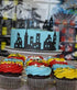 Scenic Theme Stick On/Lay On Cake Border Decoration Toppers - Super Hero Lighted City Backdrop