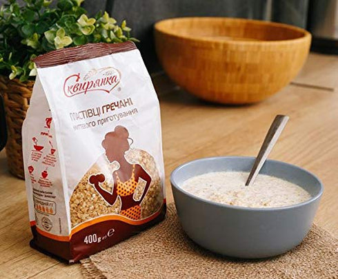 400 14.12 oz (1 Pack) Skvira Buckwheat Flakes Instant No Added Sugar g /