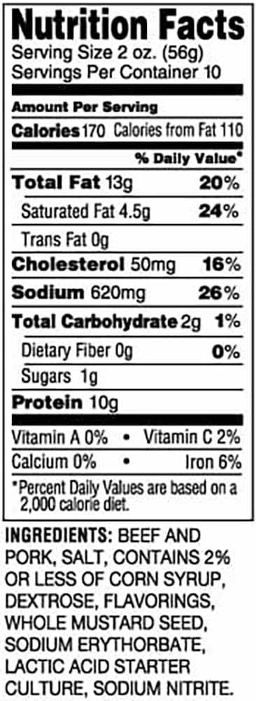 Summer 20 Summer Cloverdale Cracker Size Sausage Ounce Gluten-Free, No Added MSG Sausage, Perfect Size for Crackers