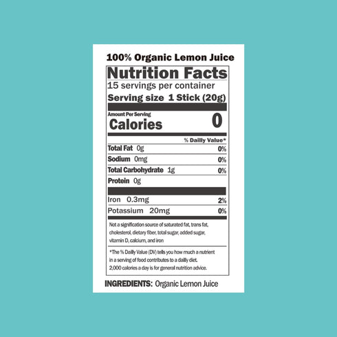 ALLBIO 0.67oz 15 Pack Packets Organic Lemon Juice Sticks | x USDA Certified, Cold-Pressed, Not From Concentrate | No